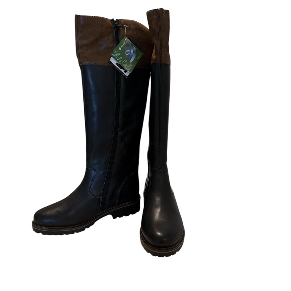 Remonte Black and Brown Lace Up Boots
